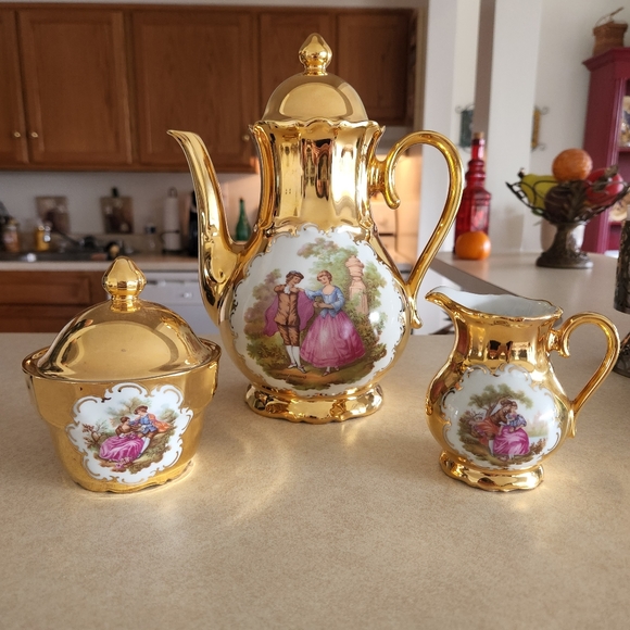 Accents Sold Antique Bavarian Tea Set Etch 22k Germany Poshmark